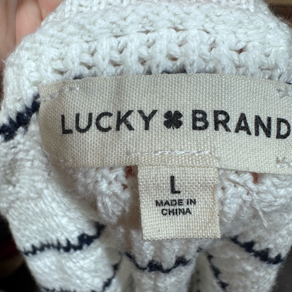 Lucky Brand Sleeveless Striped Poof Sweater Vest - Picture 3 of 5